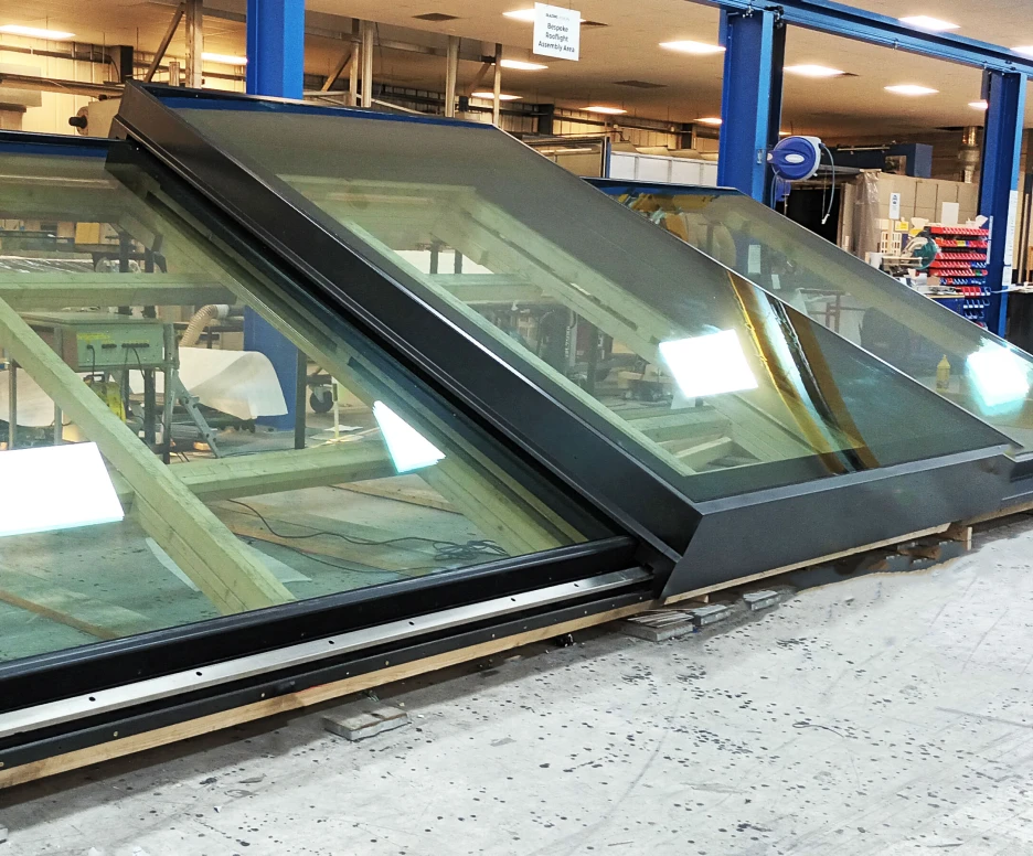 sliding rooflight in factory setting