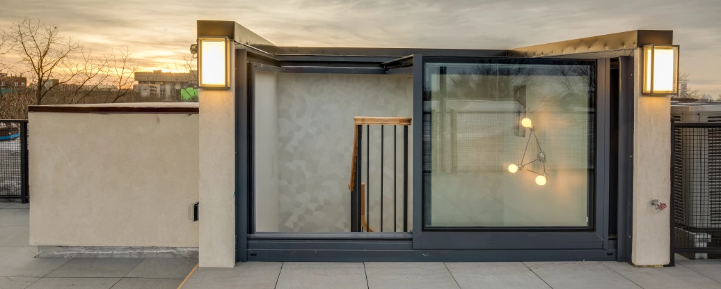 box skylight on terrace